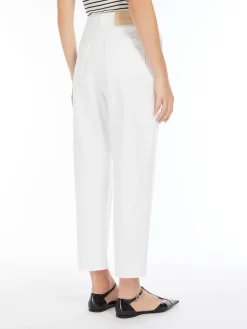 Cotton cigarette trousers