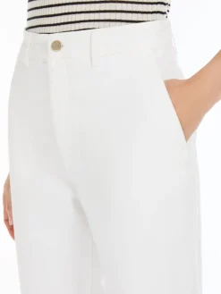 Cotton cigarette trousers