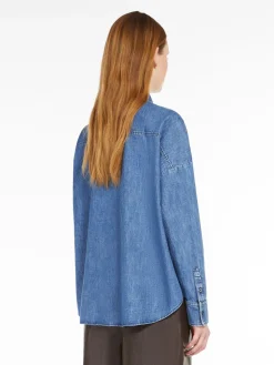 Cotton denim cropped shirt