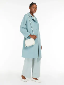 Cotton drill wide-leg trousers