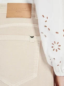 Cotton drill wide-leg trousers