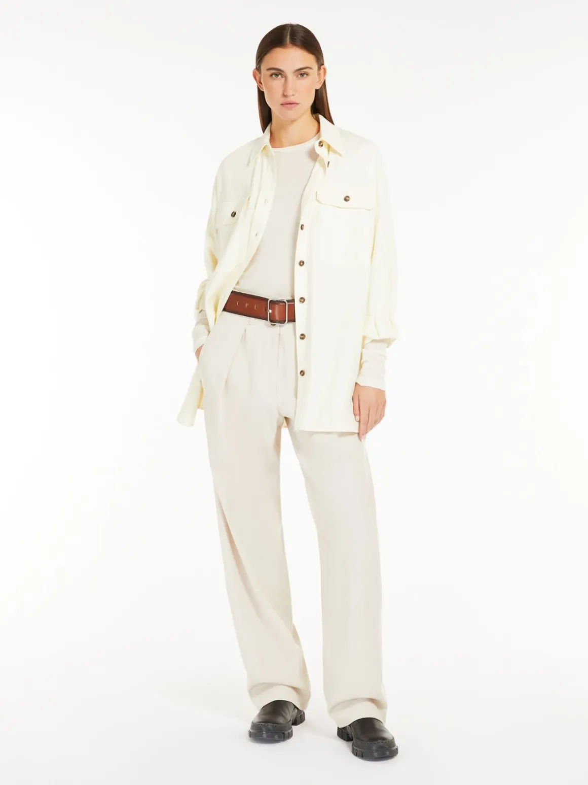 Cotton flannel oversized shirt