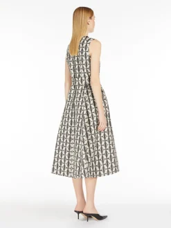 Cotton jacquard midi dress