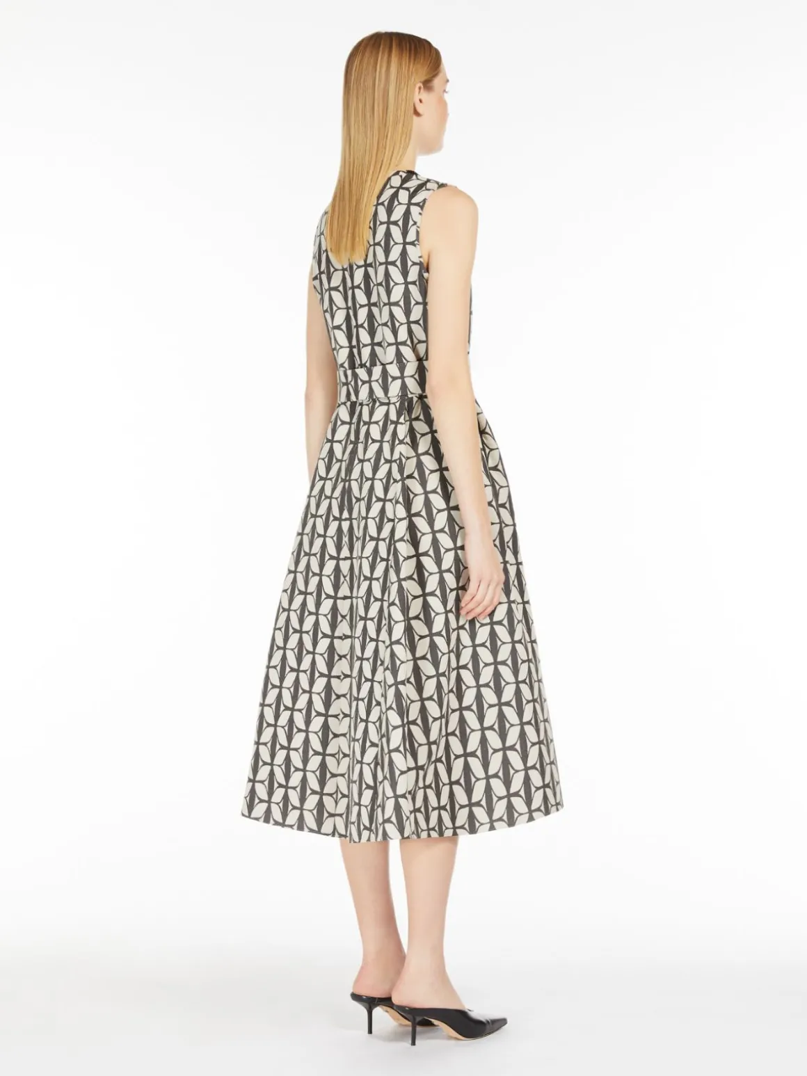 Cotton jacquard midi dress