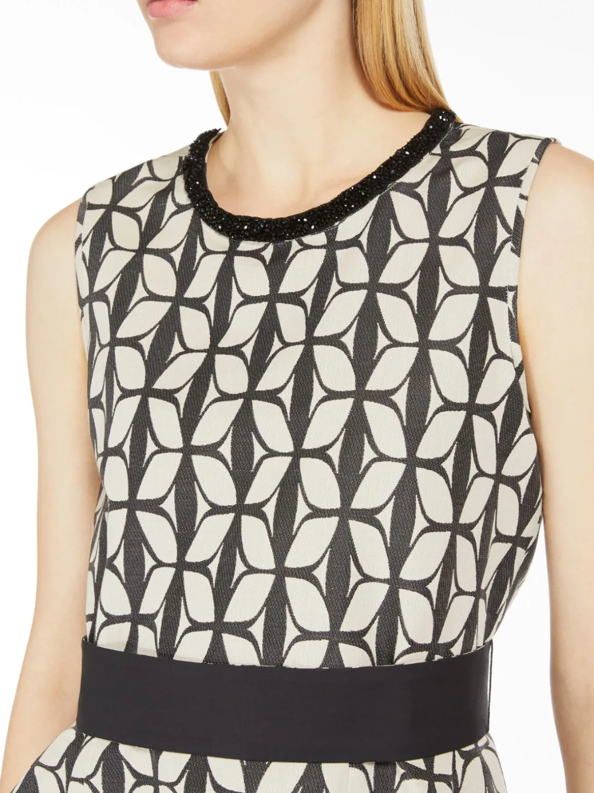 Cotton jacquard midi dress