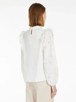 Cotton poplin and jersey top