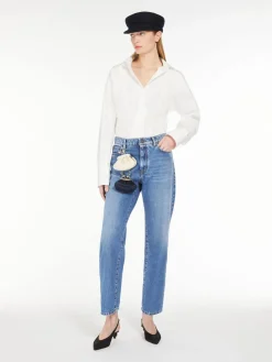 Cotton poplin crossover shirt