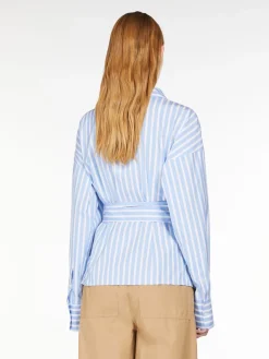 Cotton poplin crossover shirt