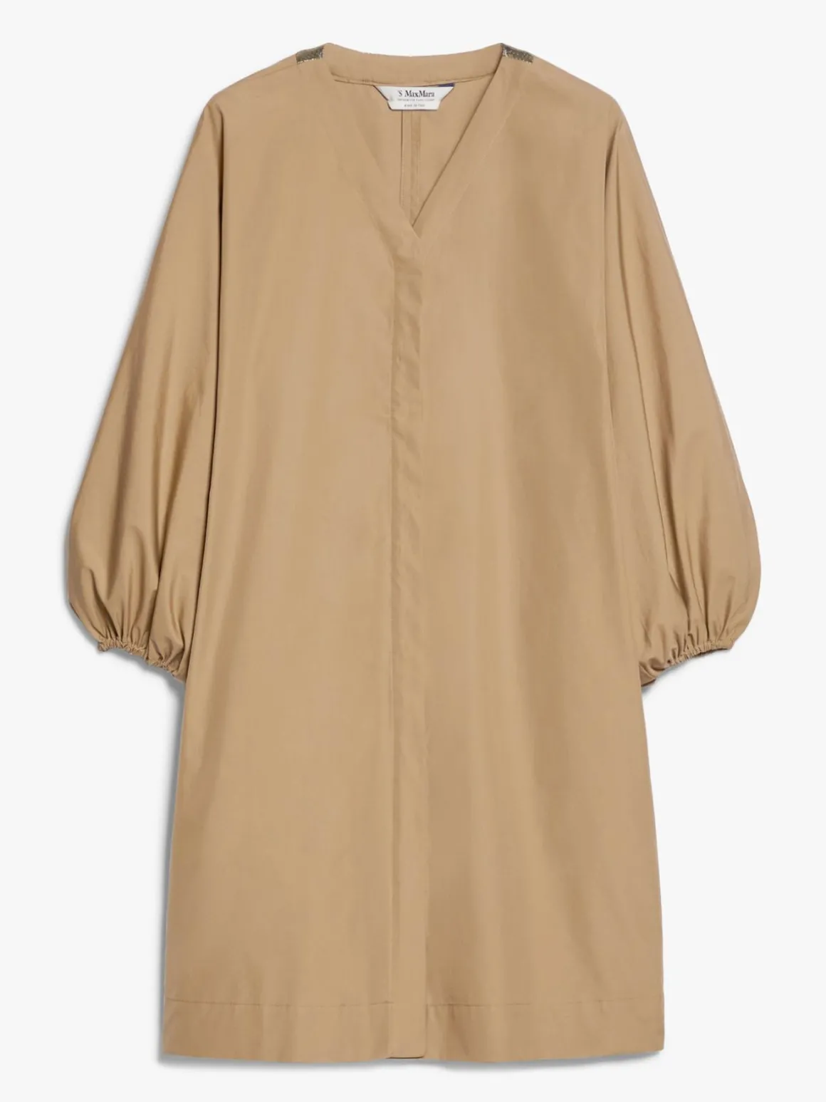 Cotton poplin V-neck dress