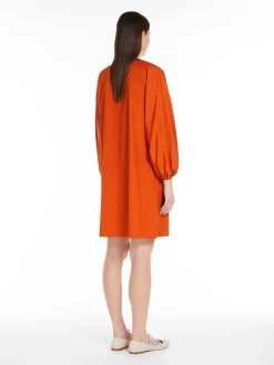 Cotton poplin V-neck dress