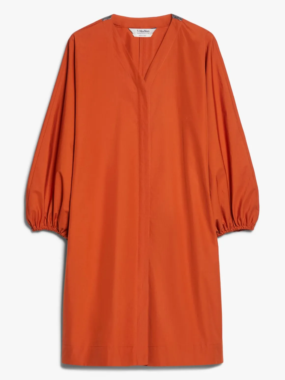 Cotton poplin V-neck dress