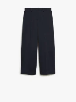 Cotton satin cropped trousers