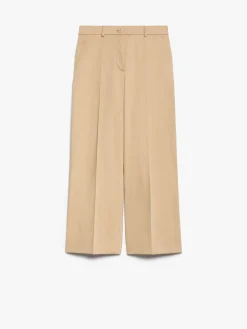 Cotton satin cropped trousers