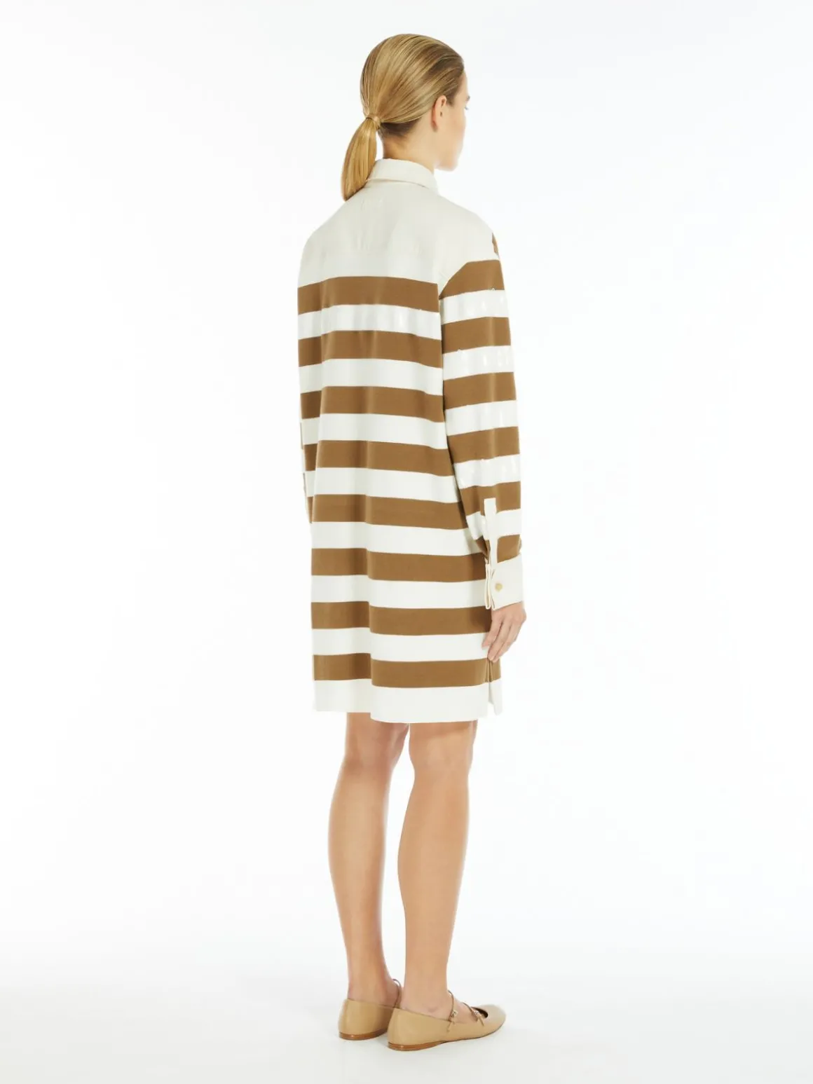 Cotton satin polo-style dress