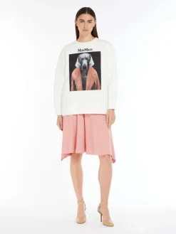 Cotton sweatshirt with Wegman print