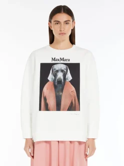 Cotton sweatshirt with Wegman print