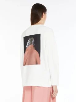 Cotton sweatshirt with Wegman print