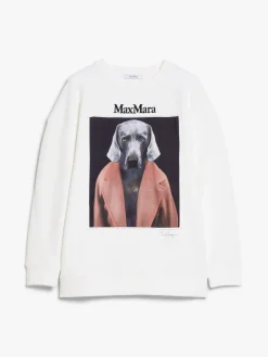Cotton sweatshirt with Wegman print