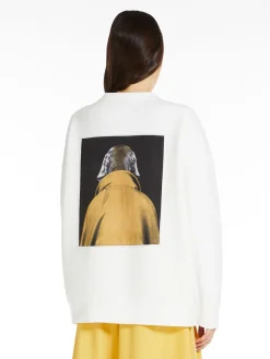 Cotton sweatshirt with Wegman print