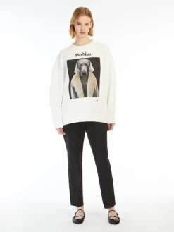 Cotton sweatshirt with Wegman print