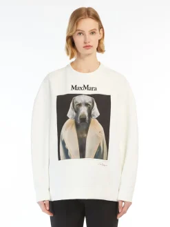 Cotton sweatshirt with Wegman print