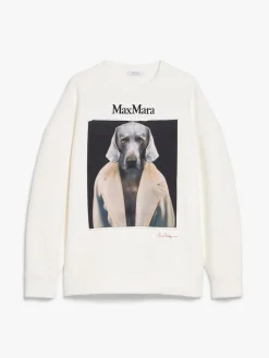 Cotton sweatshirt with Wegman print