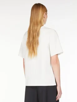 Cotton T-shirt with embroidered lettering detail