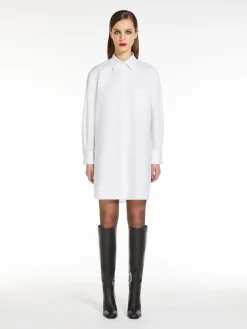 Cotton twill shirt dress