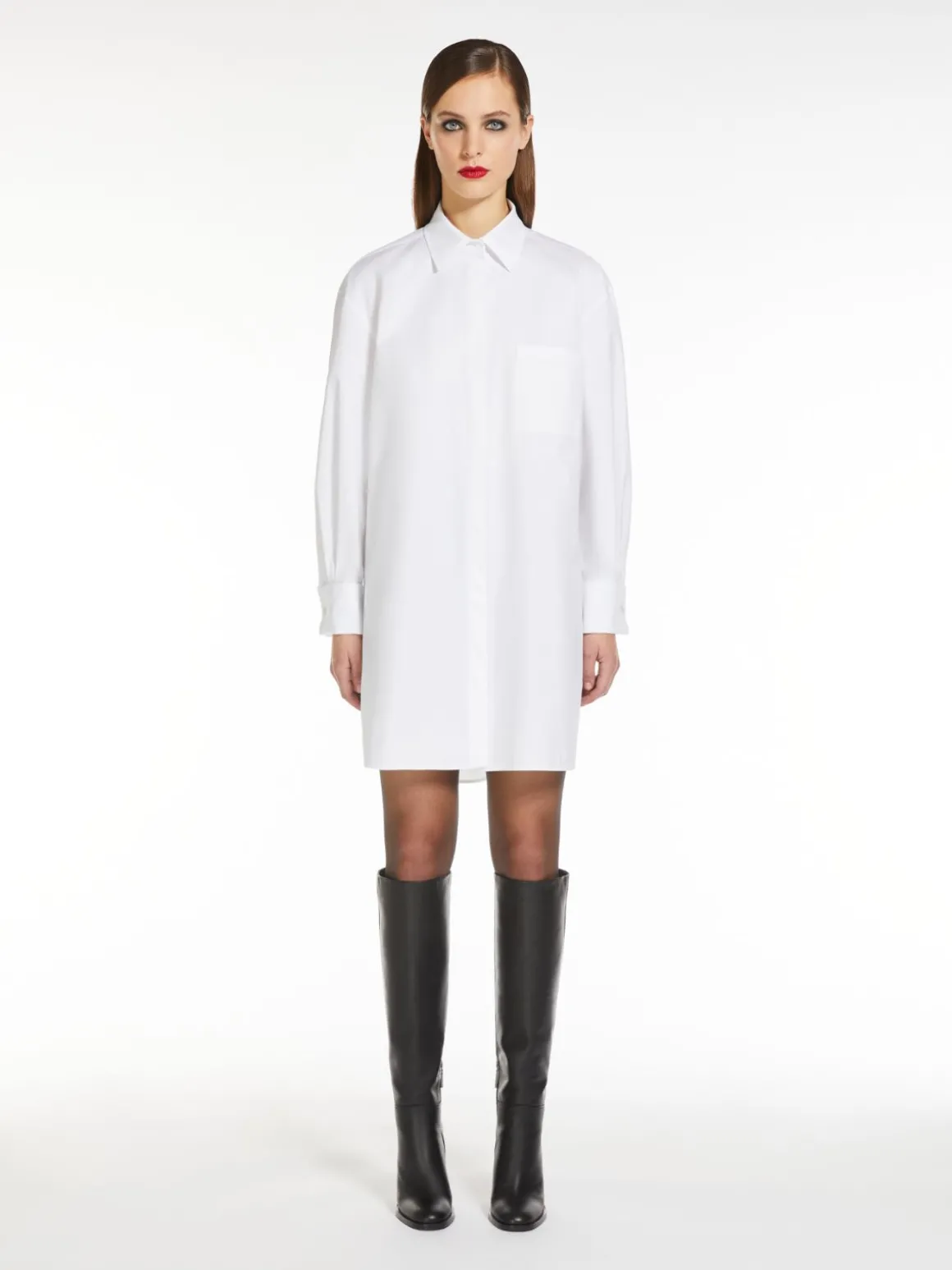 Cotton twill shirt dress