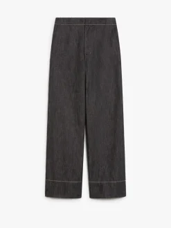 Cotton wide-leg trousers