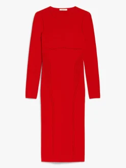 Crepe knit midi dress