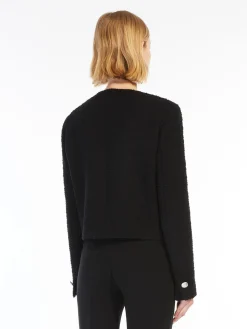 Crew-neck bouclé jacket