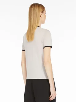 Crew-neck wool yarn T-shirt