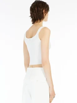Crop stretch viscose vest top