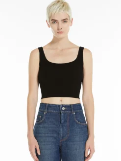 Crop stretch viscose vest top