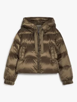 Cropped down jacket in quilted water-repellent fabric