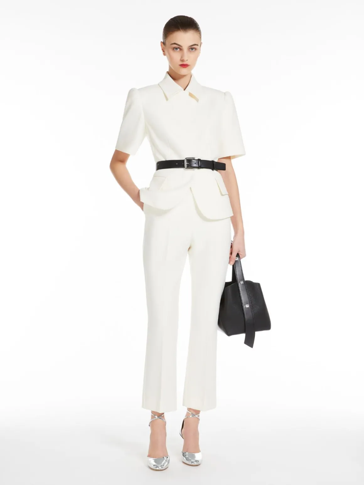 Cropped sablé trousers