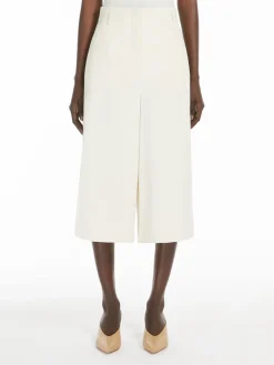 Cropped velvet trousers