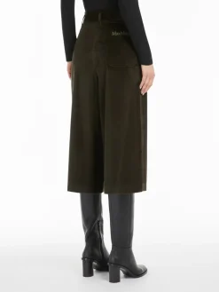 Cropped velvet trousers