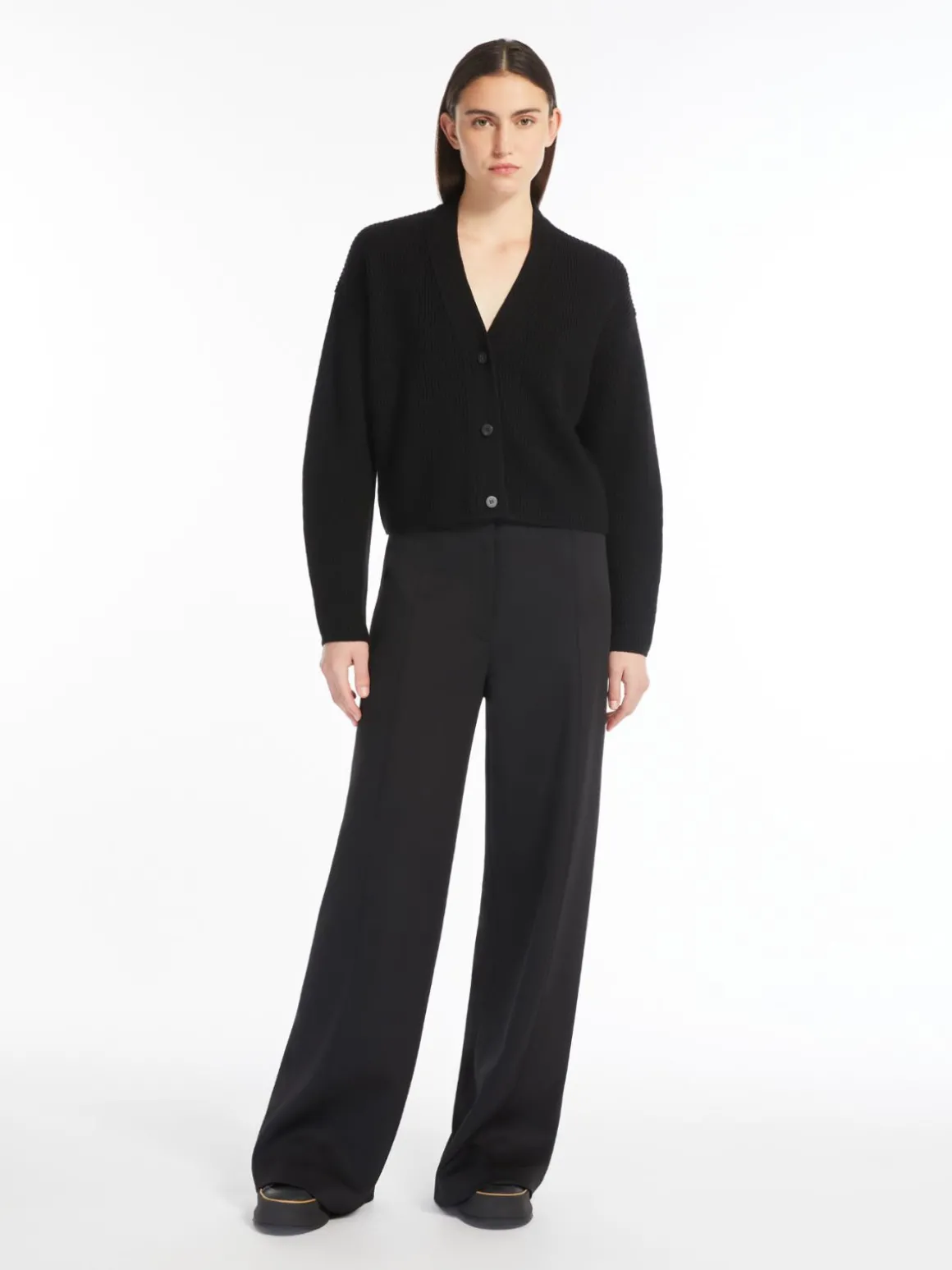 Cropped wool cardigan