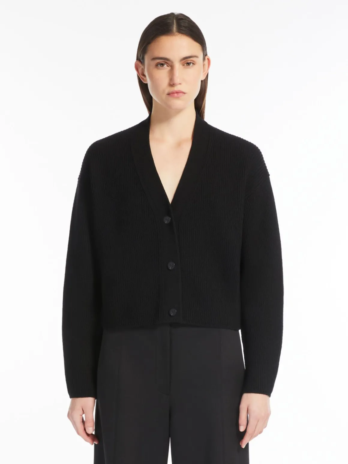 Cropped wool cardigan