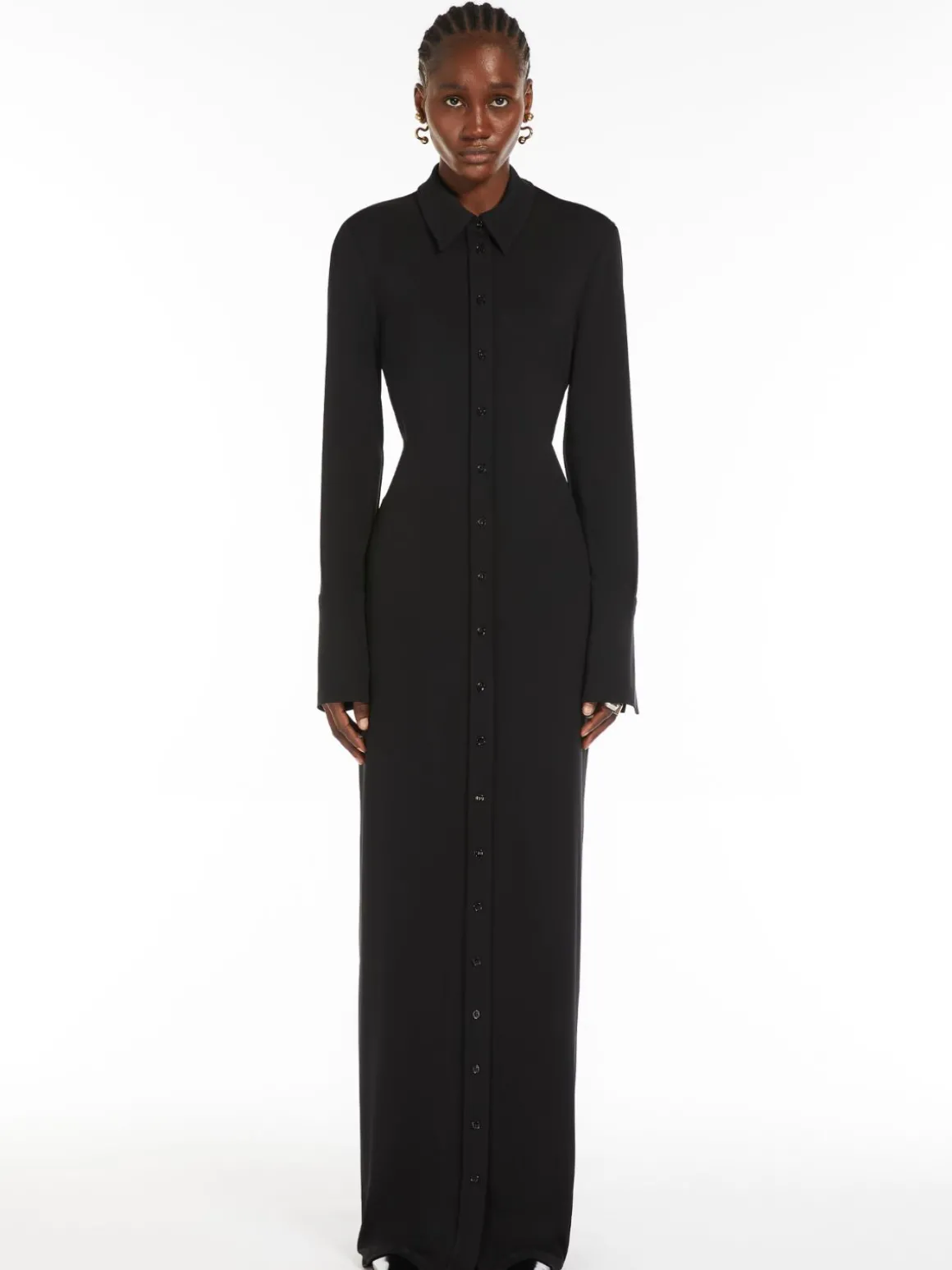 Crêpe jersey shirt dress