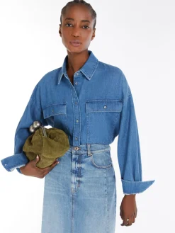 Denim boxy shirt