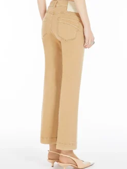 Denim mini flare trousers