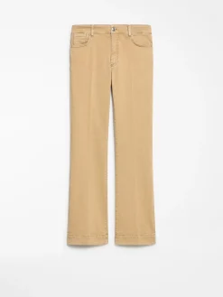 Denim mini flare trousers