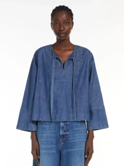 Denim sailor blouse