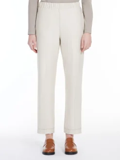 Denim-effect jersey trousers