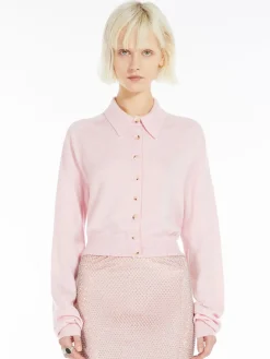 Detachable-collar cardigan
