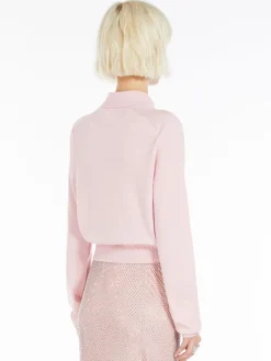 Detachable-collar cardigan