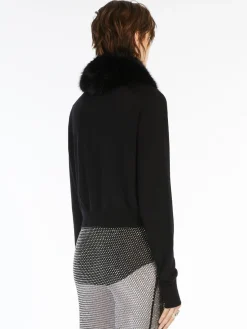 Detachable-collar cardigan